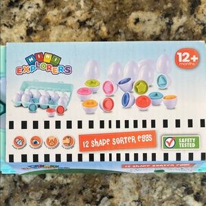 12 Shape Sorter Eggs - Multicolor